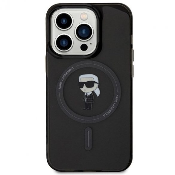 Karl Lagerfeld KLHMP14XHFCKNOK iPhone 14 Pro Max 6.7 negru / negru hard Husă IML Ikonik MagSafe"