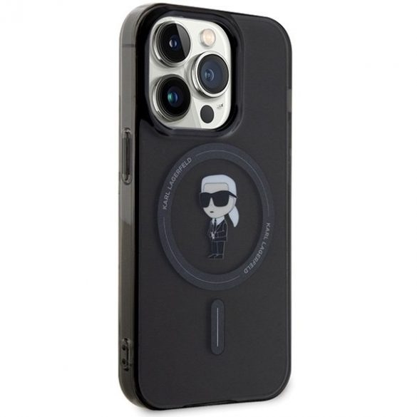 Karl Lagerfeld KLHMP14XHFCKNOK iPhone 14 Pro Max 6.7 negru / negru hard Husă IML Ikonik MagSafe"