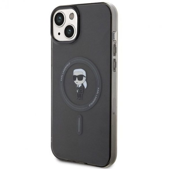 Karl Lagerfeld KLHMP15MHFCKNOK Carcasă rigidă pentru iPhone 15 Plus / 14 Plus de 6,7 inchi, negru/czarny IML Ikonik MagSafe