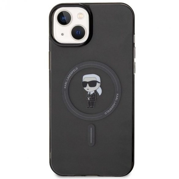 Karl Lagerfeld KLHMP15MHFCKNOK Carcasă rigidă pentru iPhone 15 Plus / 14 Plus de 6,7 inchi, negru/czarny IML Ikonik MagSafe