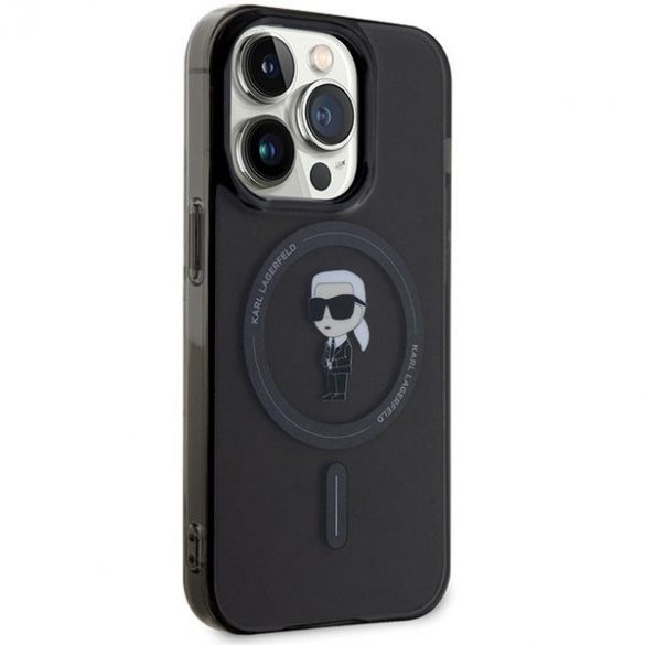 Karl Lagerfeld KLHMP15LHFCKNOK iPhone 15 Pro 6.1 carcasă rigidă/neagră IML Ikonik MagSafe"