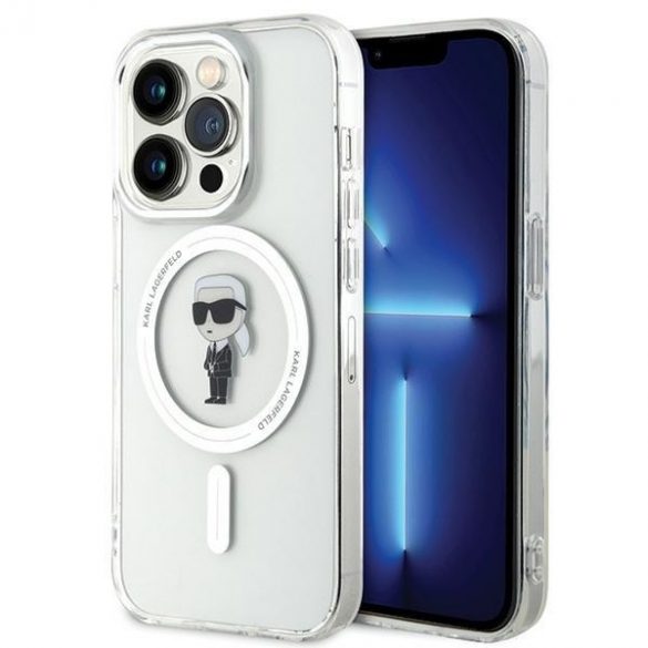 Karl Lagerfeld KLHMP15LHFCKNOT Husă rigidă transparentă pentru iPhone 15 Pro 6.1 IML Ikonik MagSafe"