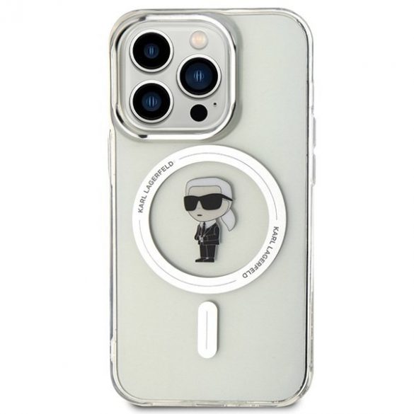 Karl Lagerfeld KLHMP15LHFCKNOT Husă rigidă transparentă pentru iPhone 15 Pro 6.1 IML Ikonik MagSafe"