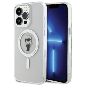 Karl Lagerfeld KLHMP15XHFCKNOT Husă rigidă transparentă pentru iPhone 15 Pro Max 6.7 IML Ikonik MagSafe"