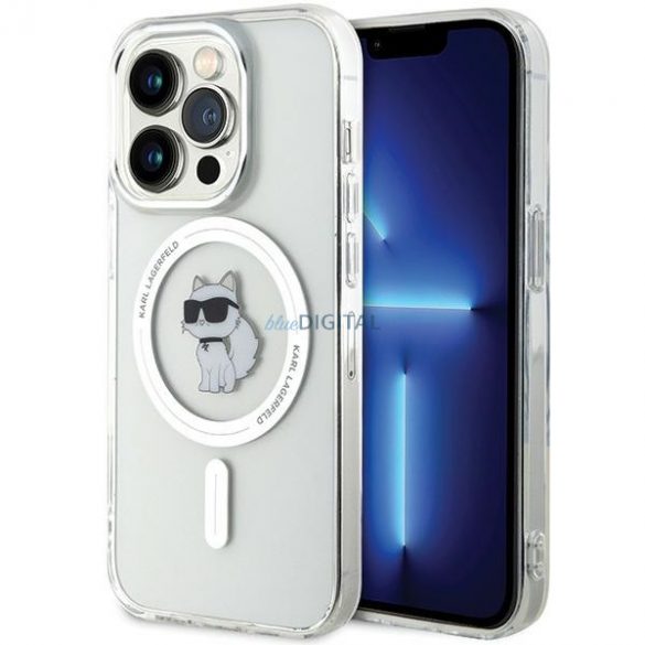 Karl Lagerfeld KLHMP13XHFCCNOT Husă rigidă transparentă pentru iPhone 13 Pro Max de 6,7 inchi IML Choupette MagSafe