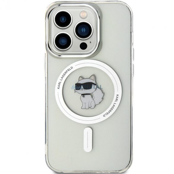 Karl Lagerfeld KLHMP13XHFCCNOT Husă rigidă transparentă pentru iPhone 13 Pro Max de 6,7 inchi IML Choupette MagSafe