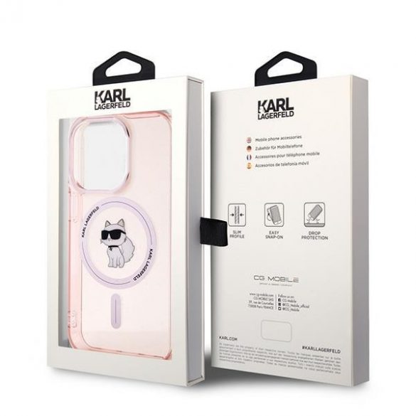 Karl Lagerfeld KLHMP14LHFCCNOP iPhone 14 Pro 6.1" rożowy/roz hardcase IML Choupette MagSafe