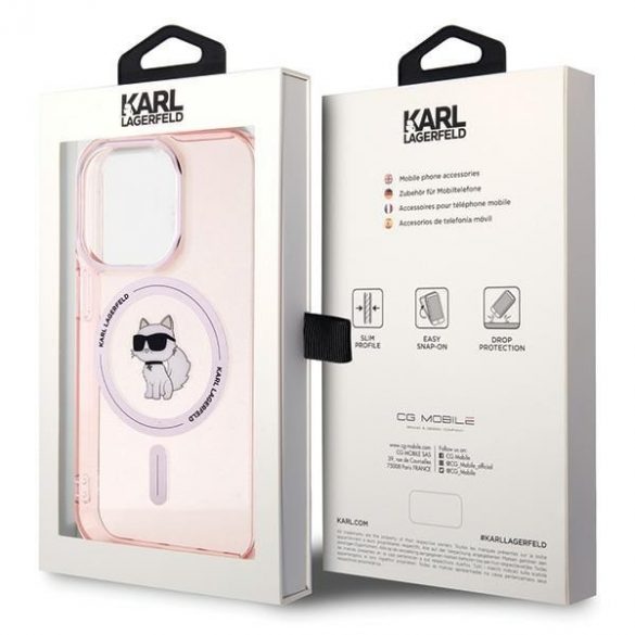 Karl Lagerfeld KLHMP15LHFCCNOP iPhone 15 Pro 6.1 roz/roz hard Husă IML Choupette MagSafe"