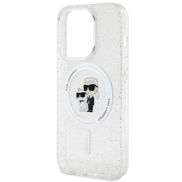 Karl Lagerfeld KLHMP14LHGKCNOT iPhone 14 Pro 6.1 transparent hard Husă Karl&Choupette Glitter MagSafe"