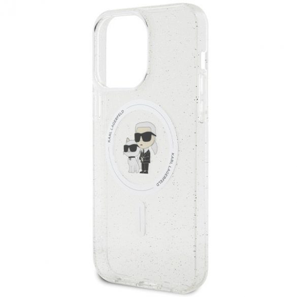 Karl Lagerfeld KLHMP14XHGKCNOT iPhone 14 Pro Max 6.7 transparent hard Husă Karl&Choupette Glitter MagSafe"