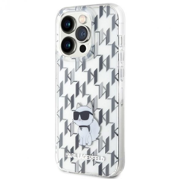 Karl Lagerfeld KLHCP15XHNCMKLT Husă rigidă transparentă pentru iPhone 15 Pro Max 6.7 Monogram Choupette"