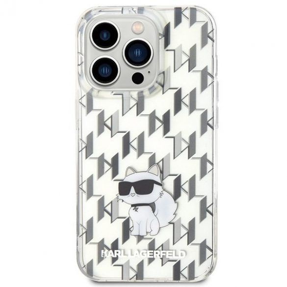 Karl Lagerfeld KLHCP15XHNCMKLT Husă rigidă transparentă pentru iPhone 15 Pro Max 6.7 Monogram Choupette"