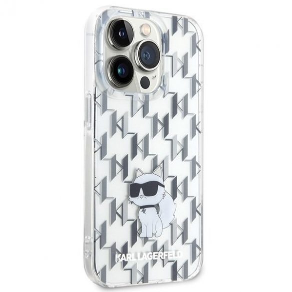 Karl Lagerfeld KLHCP15XHNCMKLT Husă rigidă transparentă pentru iPhone 15 Pro Max 6.7 Monogram Choupette"