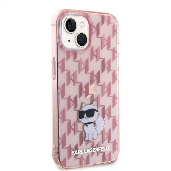 Karl Lagerfeld KLHCP15SHNCMKLP iPhone 15 / 14 / 13 6.1" roz/roz hard Husă Monogram Choupette