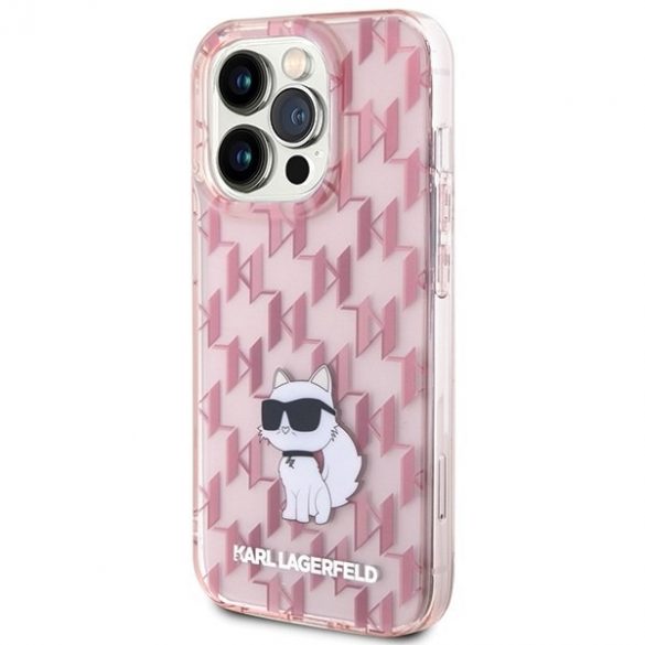 Karl Lagerfeld KLHCP15LHNCMKLP iPhone 15 Pro 6.1 roz/roz hard Husă Monogram Choupette"