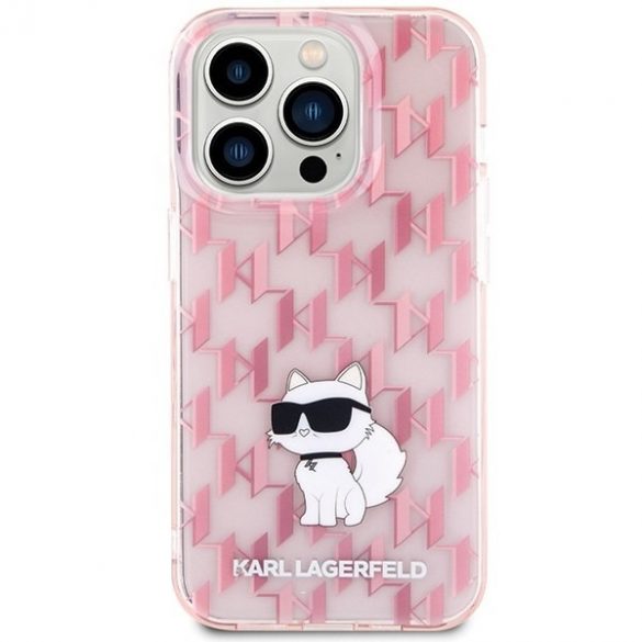 Karl Lagerfeld KLHCP15LHNCMKLP iPhone 15 Pro 6.1 roz/roz hard Husă Monogram Choupette"