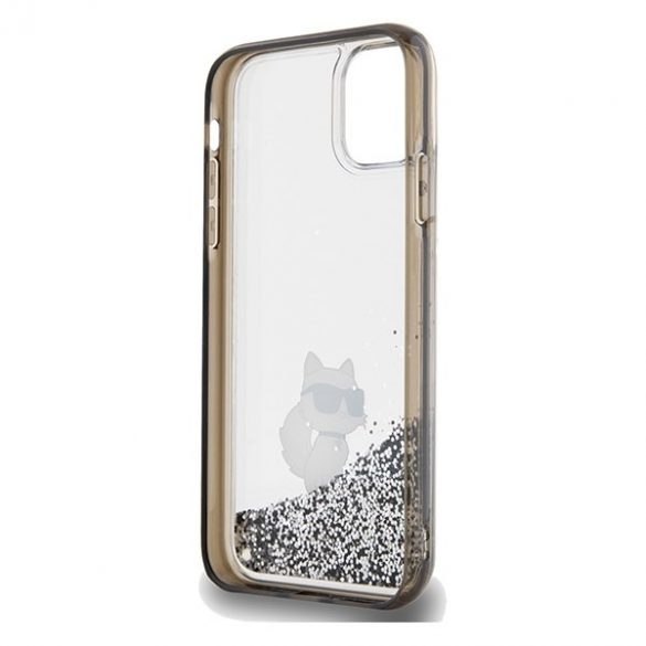 Karl Lagerfeld KLHCN61LKCNSK Husă rigidă transparentă pentru iPhone 11 / Xr 6.1 Liquid Glitter Choupette"