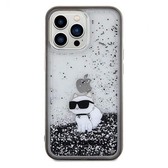 Karl Lagerfeld KLHCP13LLKCNSK Husă rigidă transparentă pentru iPhone 13 Pro / 13 6.1 Liquid Glitter Choupette"