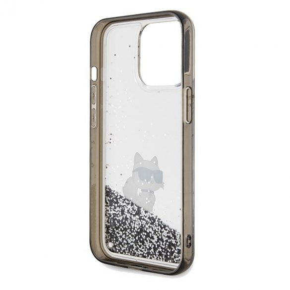 Karl Lagerfeld KLHCP13LLKCNSK Husă rigidă transparentă pentru iPhone 13 Pro / 13 6.1 Liquid Glitter Choupette"