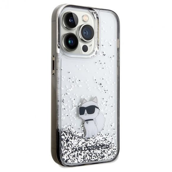 Karl Lagerfeld KLHCP14XLKCNSK iPhone 14 Pro Max 6.7 transparent hard Husă Liquid Glitter Choupette"