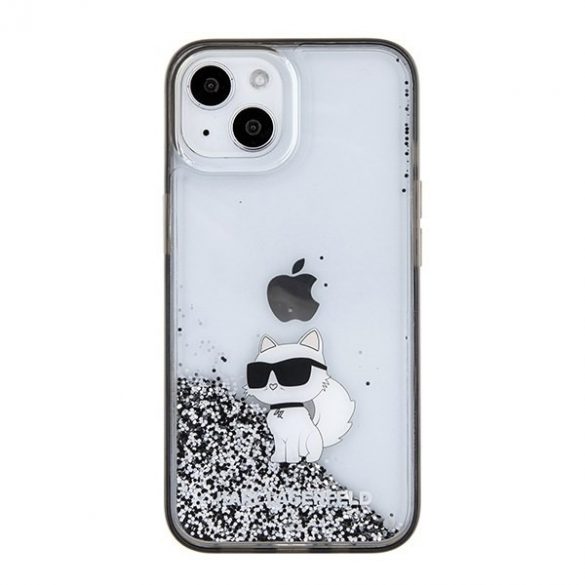 Karl Lagerfeld KLHCP15SLKCNSK iPhone 15 / 14 / 13 Husă rigidă transparentă de 6,1 inchi Liquid Glitter Choupette