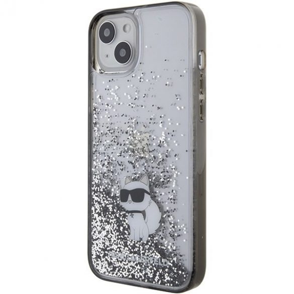 Karl Lagerfeld KLHCP15MLKCNSK iPhone 15 Plus / 14 Plus 6.7" transparent hard Husă Liquid Glitter Choupette