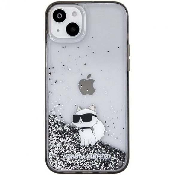 Karl Lagerfeld KLHCP15MLKCNSK iPhone 15 Plus / 14 Plus 6.7" transparent hard Husă Liquid Glitter Choupette