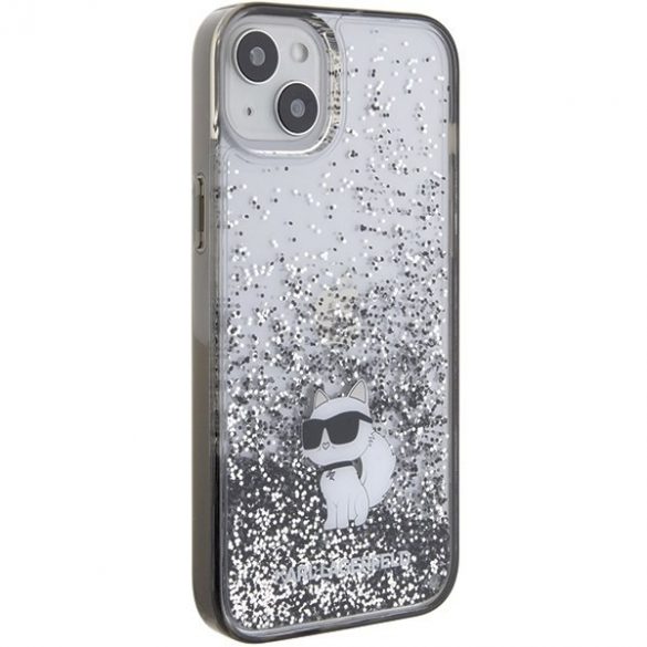 Karl Lagerfeld KLHCP15MLKCNSK iPhone 15 Plus / 14 Plus 6.7" transparent hard Husă Liquid Glitter Choupette