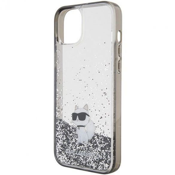 Karl Lagerfeld KLHCP15MLKCNSK iPhone 15 Plus / 14 Plus 6.7" transparent hard Husă Liquid Glitter Choupette