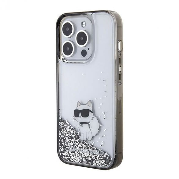 Karl Lagerfeld KLHCP15XLKCNSK iPhone 15 Pro Max 6.7 transparent hard Husă Liquid Glitter Choupette"