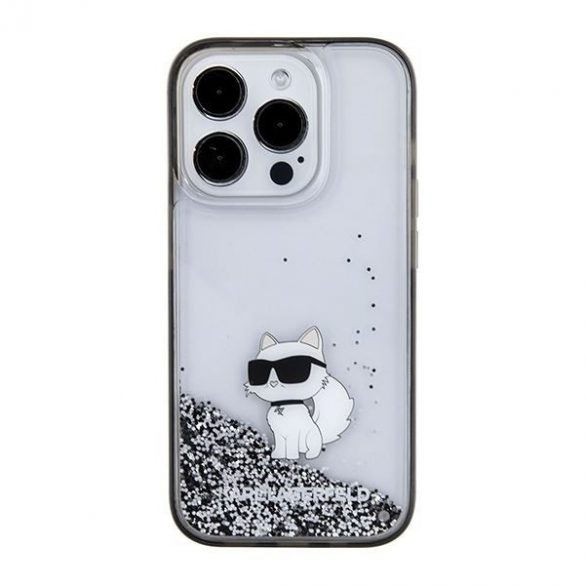 Karl Lagerfeld KLHCP15XLKCNSK iPhone 15 Pro Max 6.7 transparent hard Husă Liquid Glitter Choupette"