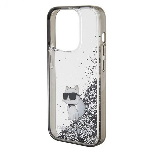 Karl Lagerfeld KLHCP15XLKCNSK iPhone 15 Pro Max 6.7 transparent hard Husă Liquid Glitter Choupette"