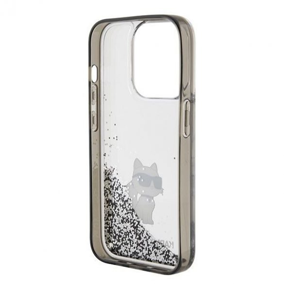 Karl Lagerfeld KLHCP15XLKCNSK iPhone 15 Pro Max 6.7 transparent hard Husă Liquid Glitter Choupette"