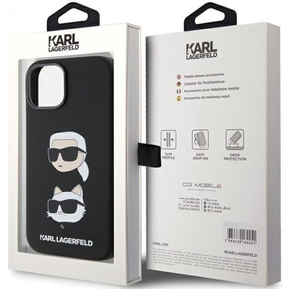 Karl Lagerfeld KLHCP15MSDHKCNK iPhone 15 Plus / 14 Plus 6.7" czarny/negru Silicon Karl&Chouette Head