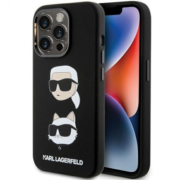 Karl Lagerfeld KLHCP15LSDHKCNK iPhone 15 Pro 6.1 czarny/negru Silicon Karl & Choupette Head"