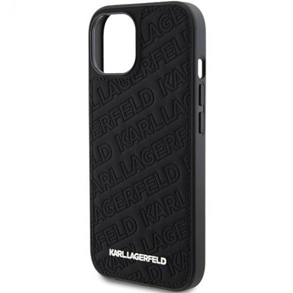 Karl Lagerfeld KLHCP15SPQKPMK iPhone 15 / 14 / 13 6.1" negru / negru hard Husă matlasat model K