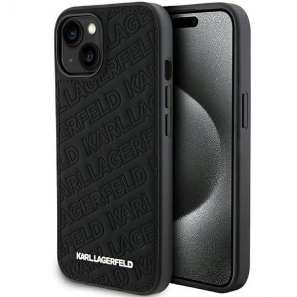 Karl Lagerfeld KLHCP15MPQKPMK iPhone 15 Plus / 14 Plus 6.7" carcasă/negru hardcase Quilted K Pattern