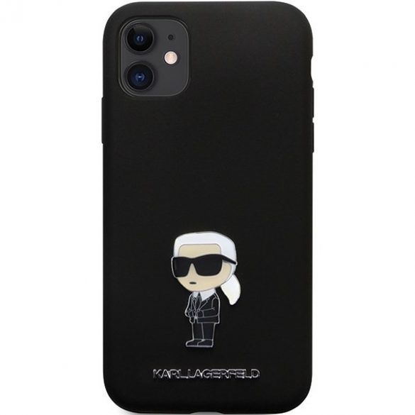 Karl Lagerfeld KLHCN61SMHKNPK iPhone 11 / Xr 6.1 czarny/negru Silicon Ikonik Metal Pin"