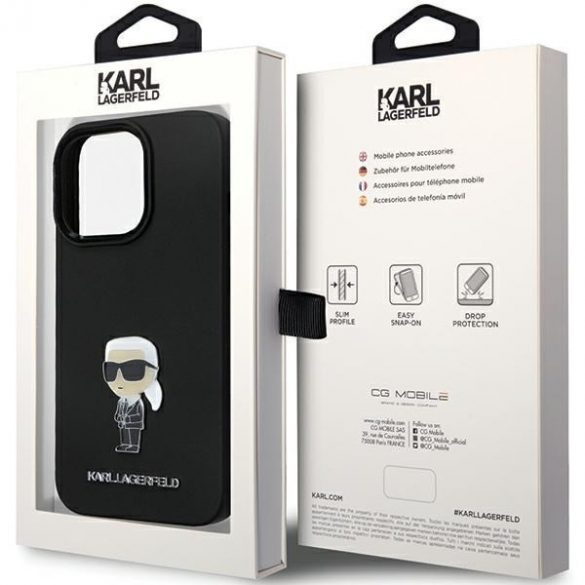 Karl Lagerfeld KLHCP13LSMHKNPK iPhone 13 Pro / 13 6.1 czarny/negru Silicon Ikonik Metal Pin"