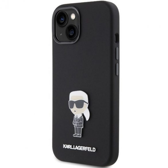 Karl Lagerfeld KLHCP15SSMHKNPK iPhone 15 / 14 / 13 6.1" czarny/negru Silicon Ikonik Metal Pin