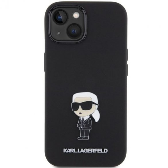 Karl Lagerfeld KLHCP15SSMHKNPK iPhone 15 / 14 / 13 6.1" czarny/negru Silicon Ikonik Metal Pin