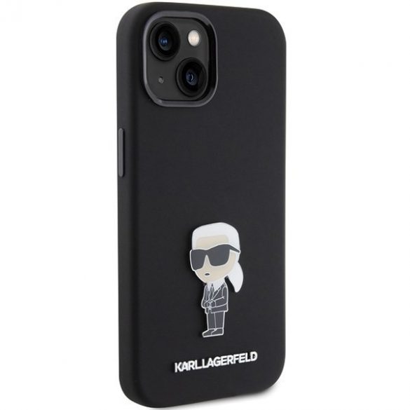 Karl Lagerfeld KLHCP15SSMHKNPK iPhone 15 / 14 / 13 6.1" czarny/negru Silicon Ikonik Metal Pin