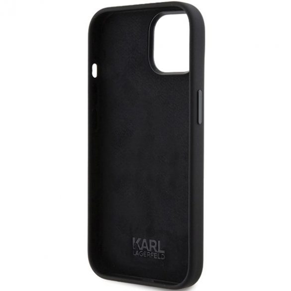 Karl Lagerfeld KLHCP15SSMHKNPK iPhone 15 / 14 / 13 6.1" czarny/negru Silicon Ikonik Metal Pin