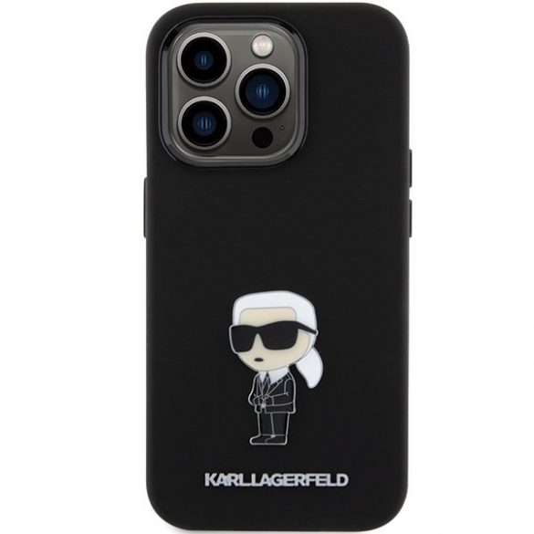 Karl Lagerfeld KLHCP15LSMHKNPK iPhone 15 Pro 6.1 czarny/negru Silicon Ikonik Metal Pin"