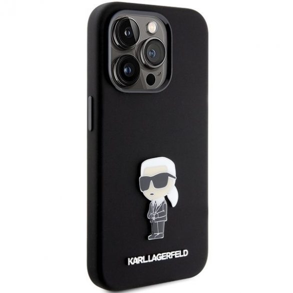 Karl Lagerfeld KLHCP15LSMHKNPK iPhone 15 Pro 6.1 czarny/negru Silicon Ikonik Metal Pin"