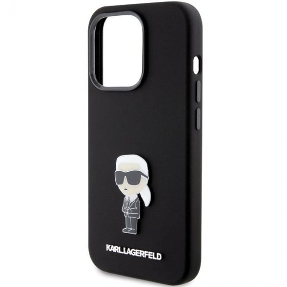 Karl Lagerfeld KLHCP15LSMHKNPK iPhone 15 Pro 6.1 czarny/negru Silicon Ikonik Metal Pin"