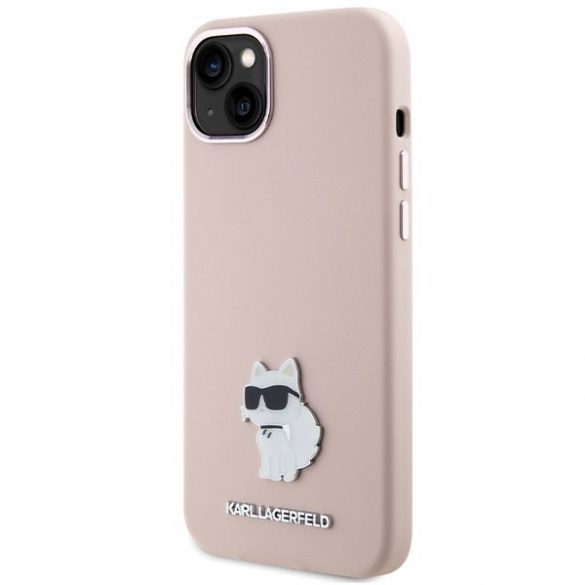 Karl Lagerfeld KLHCP15SSMHCNPP iPhone 15 / 14 / 13 6.1" rożowy/roz Silicon Choupette Metal Pin