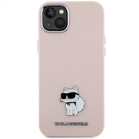 Karl Lagerfeld KLHCP15SSMHCNPP iPhone 15 / 14 / 13 6.1" rożowy/roz Silicon Choupette Metal Pin