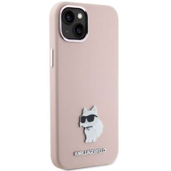 Karl Lagerfeld KLHCP15SSMHCNPP iPhone 15 / 14 / 13 6.1" rożowy/roz Silicon Choupette Metal Pin