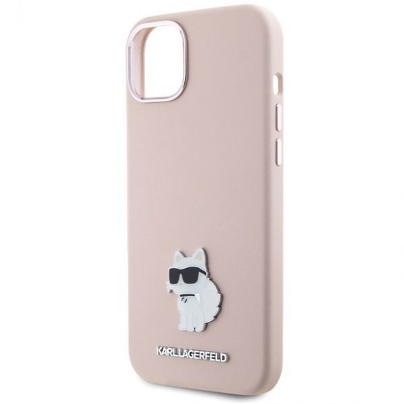 Karl Lagerfeld KLHCP15SSMHCNPP iPhone 15 / 14 / 13 6.1" rożowy/roz Silicon Choupette Metal Pin